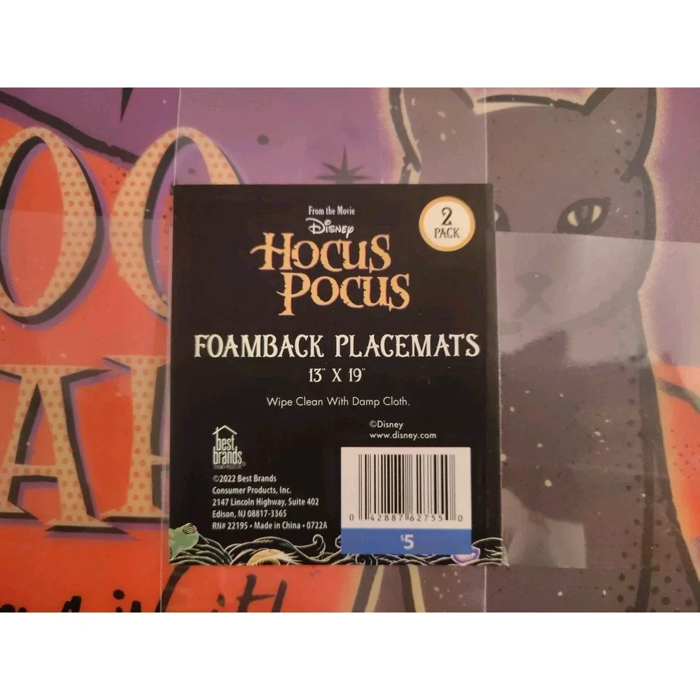 NWT‎ Hocus Pocus Disney Foamback Halloween Placemats 13